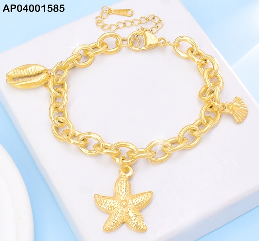 [AP04001585] PULSERA DORADA DIJES ESTRELLA DE MAR/OSTRA KB204415-Z
