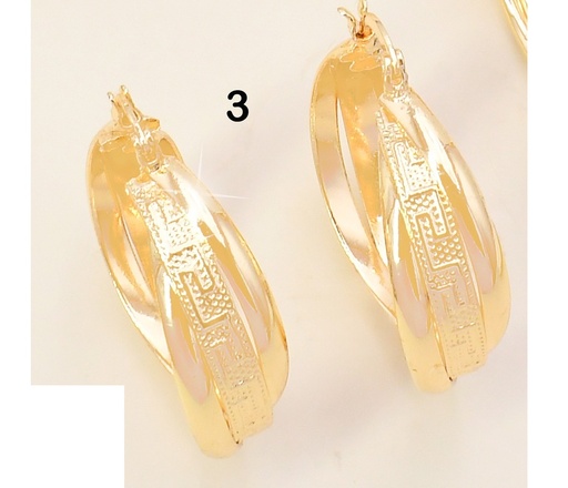 [EA21000400] ARGOLLA DOR 3 LINEAS ENTRELAZADAS/ CENTRO GRAB. N5224-304