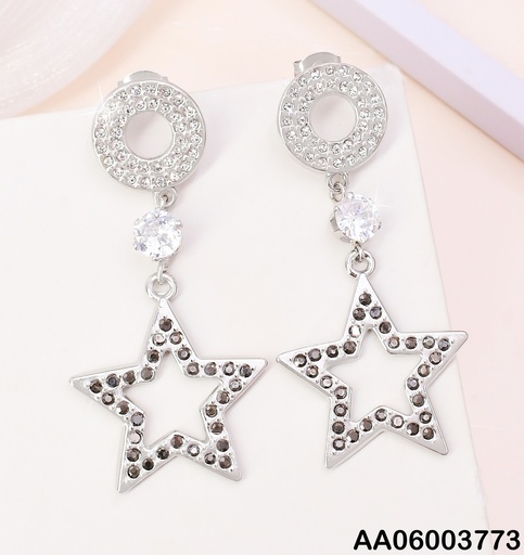 [AA06003773] ARETES PLAT. CIRC.ZIRCONIAS/ZIRC/CROQUI ESTRELLA KE105451-BI