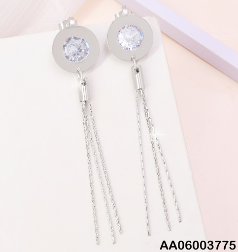 [AA06003775] ARETES PLAT. CIRC.DOBLE ZIRC.CENTRO C/3 LINEAS KE105892-PY
