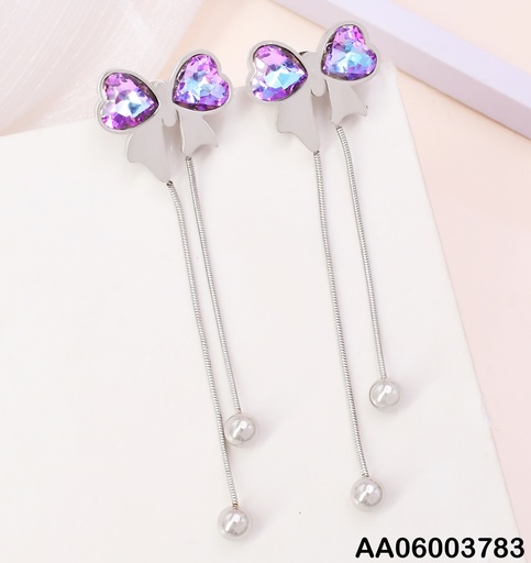 [AA06003783] ARETES PLAT LAZO CORAZONES TORNASOL C/2 PELOTITAS KE117045-HM