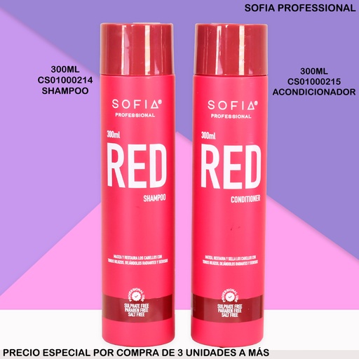 [CS01000215] ACONDICIONADOR SOFIA RED MATIZA-RESTAURA 300ML S135C