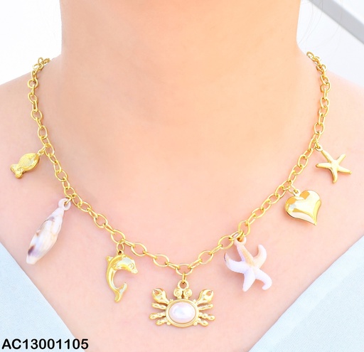 [AC13001105] CADENA 7 DIJES ESTRELLA MAR/🐬/🦀/🐚/💛/🐟 CA402-131