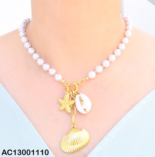 [AC13001110] CADENA PERLAS/PELOTITAS 3 DIJES OCEANO CA446-45