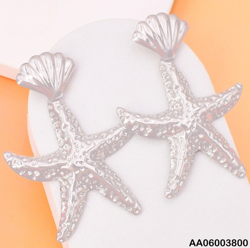 [AA06003800] ARETES PLATEADOS OSTRA C/ESTRELLA MAR GR.EA1227-45