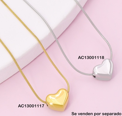 [AC13001117] CADENA DOR COLA DE RATON CORAZON KN293151