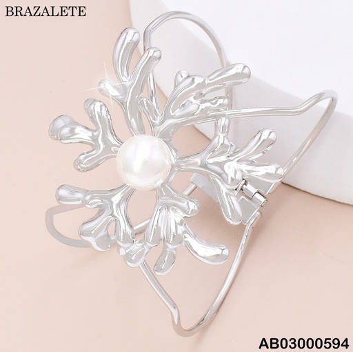[AB03000594] BRAZALETE PLAT RAMAS /PERLA CENTRO BA2262-45