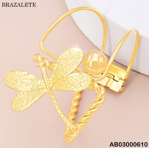 [AB03000610] BRAZALETE DOR. LIBELULA EN DIAGONAL/PELOTA  BA2279-45