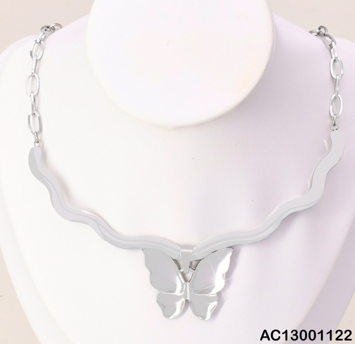 [AC13001122] CADENA PLATEADA CURVAS/ MARIPOSA CA393-45