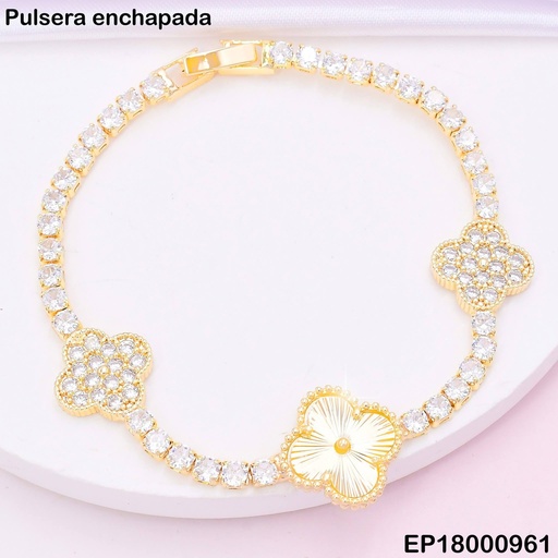 [EP18000961] PULSERA DOR VAN CLEEF ZIRC. /CENTRO LISO BE498-318