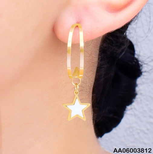 [AA06003812] ARETES "CC"C/ESTRELLA BLANCA KE111035-SP
