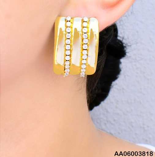 [AA06003818] ARETES RECTANGULO VERT.DOR C/2 LINEAS ZIRC. KE120484-SP