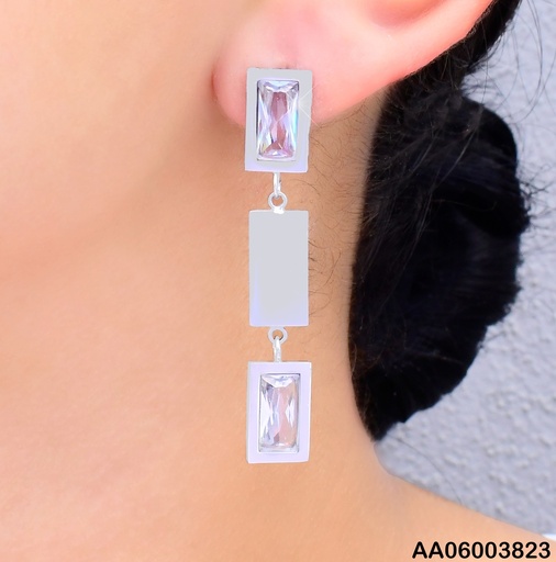 [AA06003823] ARETES PLAT.3 RECTANGULOS ZIRC.VERTICAL KE103922-PY