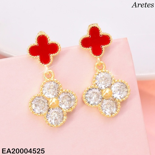 [EA20004525] ARETES VAN CLEEF ROJO/4 ZIRC.RD EE4166-9