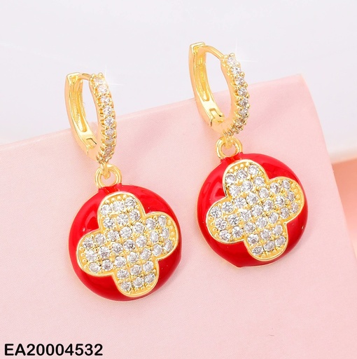 [EA20004532] ARETES HUGGIES VAN CLEEF ROJO CENTRO ZIRCONIAS EE4079-9