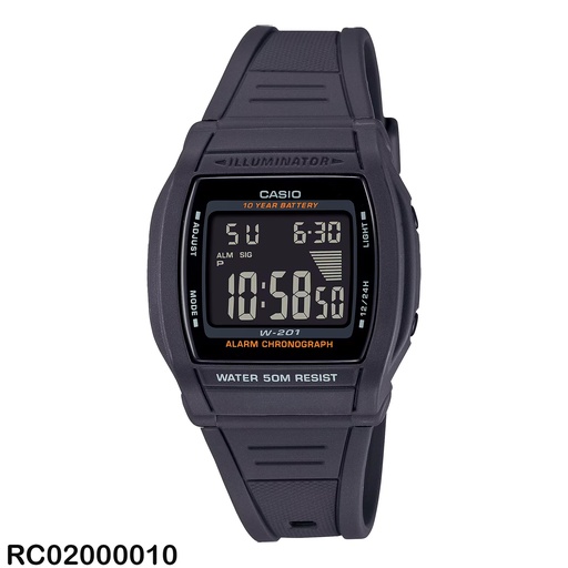 [RC02000010] RELOJ CASIO DIGITAL CAB W-201-1BVDF SILICON NEGRO