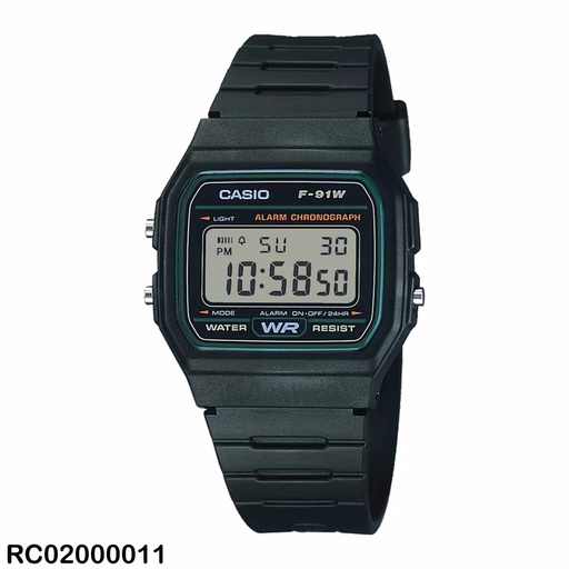 [F-91W-3DG] RELOJ CASIO DIGITAL CAB F-91W-3DG SILICON NEGRO
