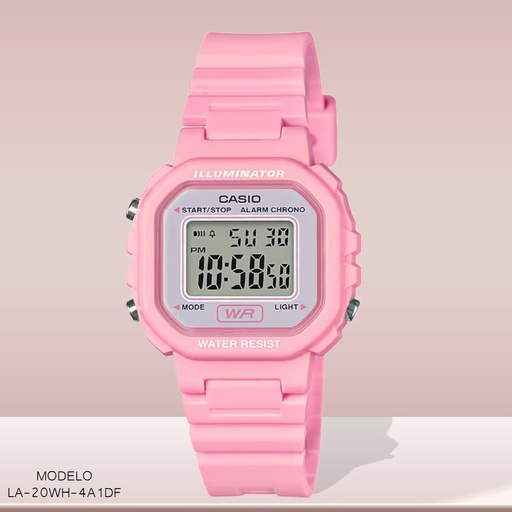 [LA-20WH-4A1DF] RELOJ CASIO DIGITAL DAM. LA-20WH-4A1DF SILICON ROSA