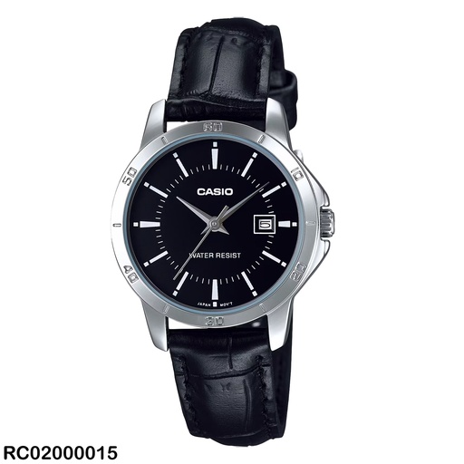 [RC02000015] RELOJ CASIO ANALOGO DAMA LTP-V004AL-1AUDF CUERO NEGRO