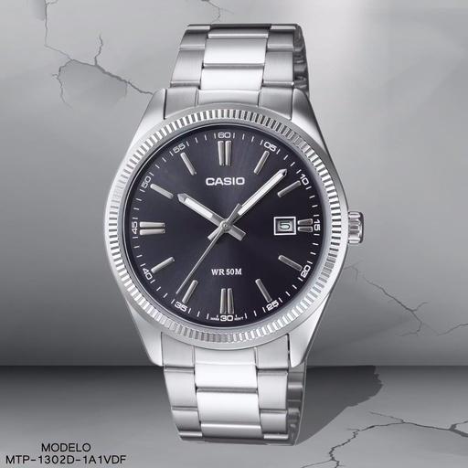 [MTP-1302D-1A1VDF] RELOJ CASIO ANALOGO MTP-1302D-1A1VDF METAL PLAT.