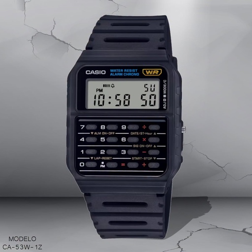 [CA-53W-1Z] RELOJ CASIO DIGITAL CAB. CA-53W-1Z METAL NEGRO