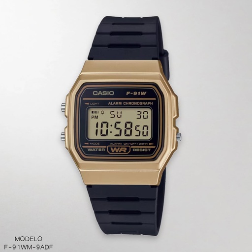 [F-91WM-9ADF] RELOJ CASIO DIGITAL CAB F-91WM-9ADF SILICON NEGRO