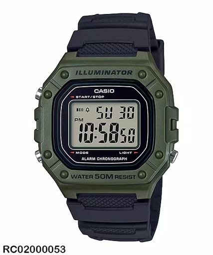 [RC02000053] RELOJ CASIO DIGITAL CAB W-218H-3AVDF SILICON NEGRO