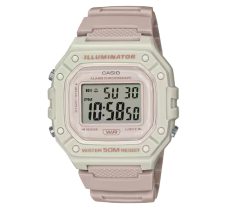 [RC02000013] RELOJ CASIO DIGITAL DAMA W-218HC-4A2VDF SILCON ROSA