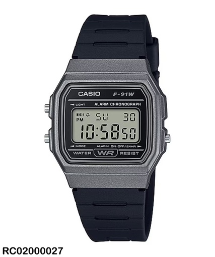 [F-91WM-1BDF] RELOJ CASIO DIGITAL CAB F-91WM-1BDF SILICON NEGRO