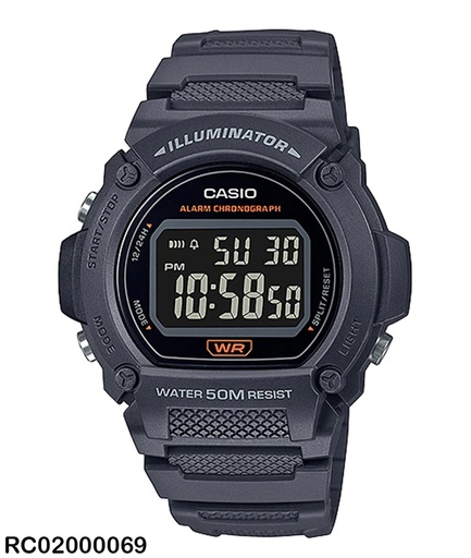 [W-219H-8BVDF] RELOJ CASIO DIGITAL CAB W-219H-8BVDF SILICON GRIS