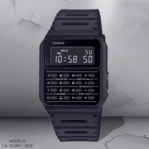 [CA-53WF-1BDF] RELOJ CASIO DIGITAL CAB. CA-53WF-1BDF SILICON NEGRO