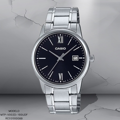 [RC02000089] RELOJ CASIO ANALOGO CAB MTP-V002D-1B3UDF METAL PLAT