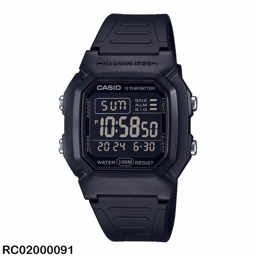[RC02000091] RELOJ CASIO DIGITAL CAB W-800H-1BVDF SILICON NEGRO
