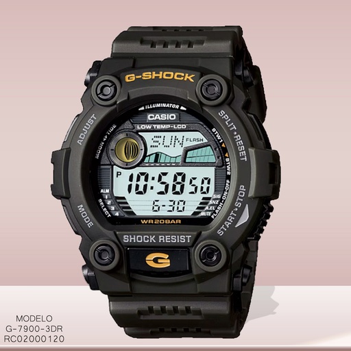 [RC02000120] RELOJ CASIO DIGITAL CAB G-7900-3DR SILICON NEGRO