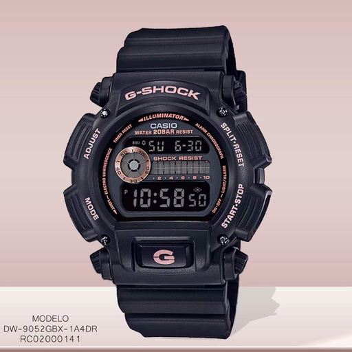[DW-9052GBX-1A4DR] RELOJ CASIO DIGITAL CAB DW-9052GBX-1A4DR (3232)  SILICON NEGRO G-SHOCK