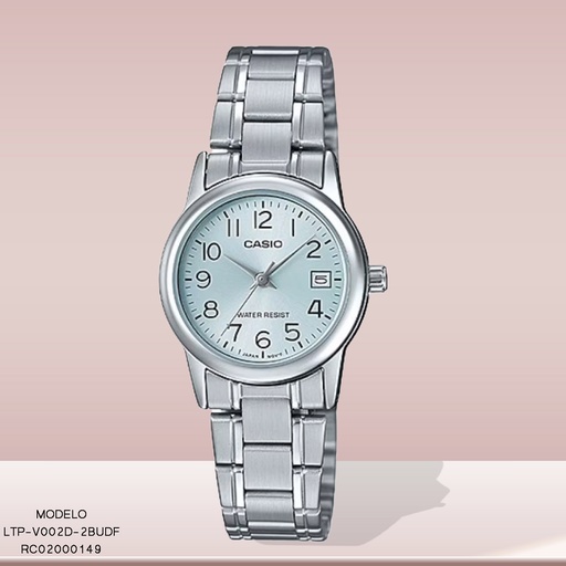 [RC02000149] RELOJ CASIO ANALOGO DAMA LTP-V002D-2BUDF METAL PLAT