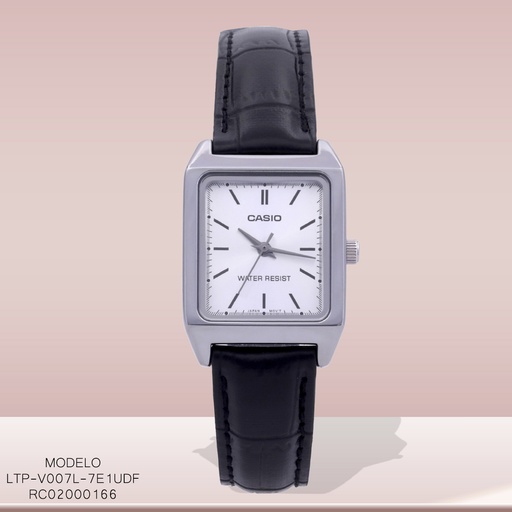 [LTP-V007L-7E1UDF] RELOJ CASIO ANALOGO DAMA LTP-V007L-7E1UDF CUERO NEGRO