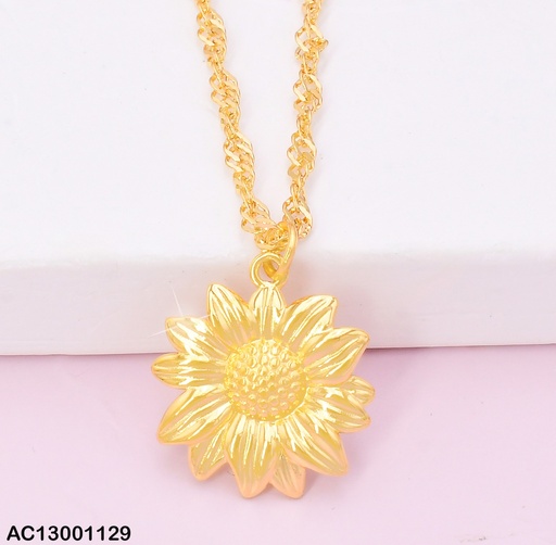 [AC13001129] CADENA DOR TORNEADA DIJE FLOR CA444-45