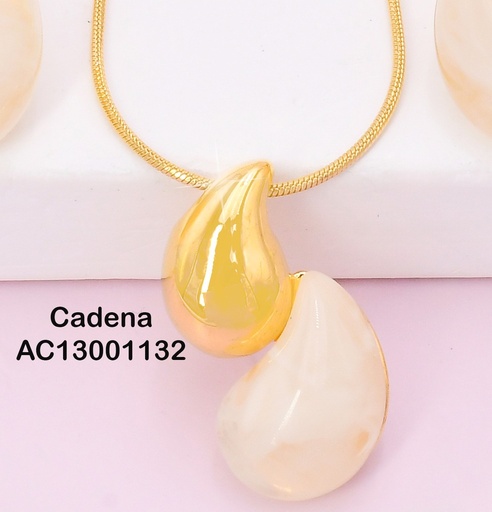[AC13001132] CADENA DOR COLA DE RATON/DIJE GOTA DOR/GOTA CREMA CA470-45