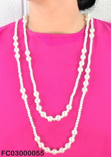 [FC03000055] COLLAR PERLA DOS TAMAÑOS CE400-337