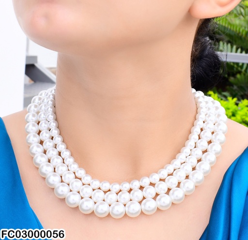 [FC03000056] COLLAR TRIPLE PERLAS 3 TAMAÑOS CE401-298
