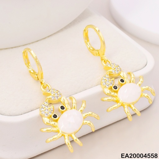 [EA20004558] ARETES DOR HUGGIES CANGREJO BLANCO/ ZIRC. EE4206-9