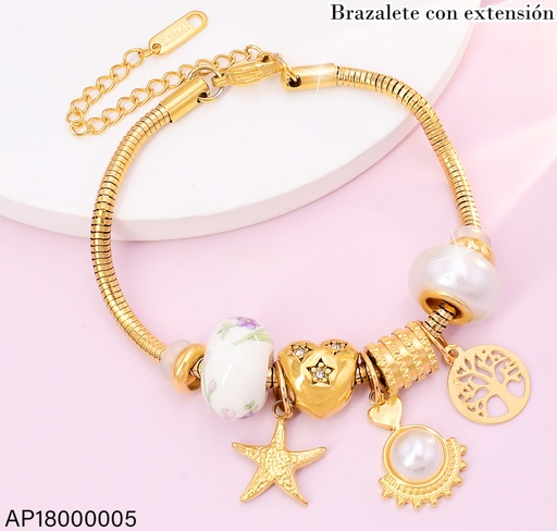 [AP18000005] PANDORA DIJES RUEDAS BLANCAS/DOR BA216-45
