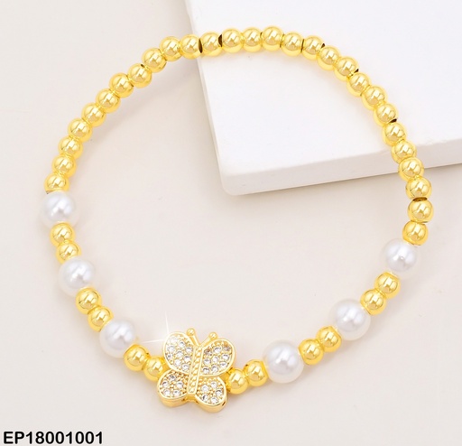 [EP18001001] PULSERA PERLITAS/PELOT.CENTRO MARIPOSA ZIRC.BE710-9