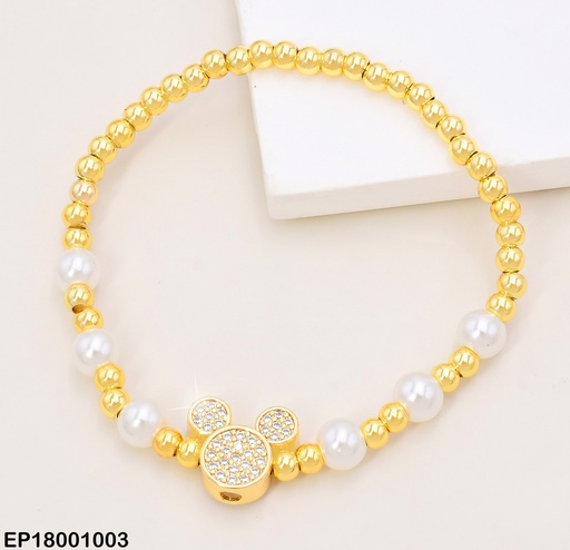 [EP18001003] PULSERA PERLITAS/PELOT.CENTRO MICKEY ZIRC.BE713-9