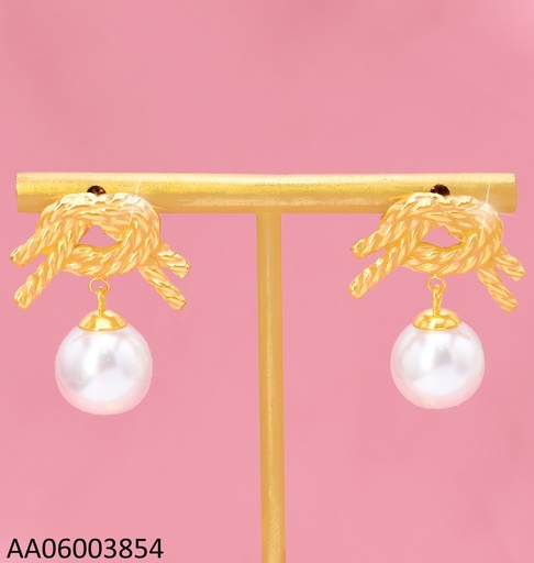 [AA06003854] ARETES NUDO DOBLE C/PERLA COLGANTE KE119211-HR