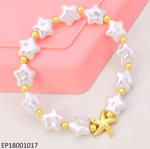 [EP18001017] PULSERA ESTRELLAS BLANCAS CENTRO:ESTRELLA MAR DOR.BE593-327