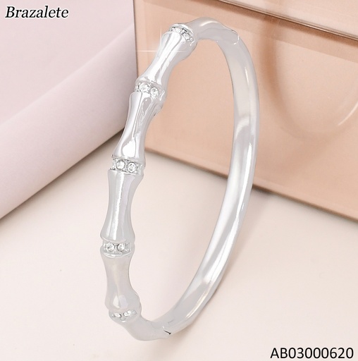 [AB03000620] BRAZALETE PLAT.BAMBOO C/ZIRCONIAS KB203752-SP