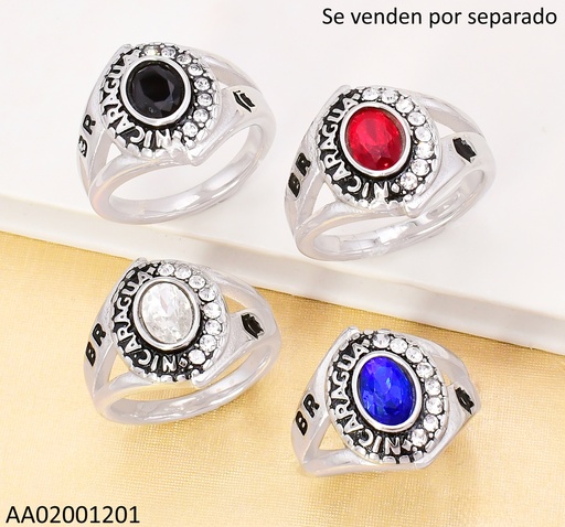 [AA02001201] ANILLO PLAT.GRADUACION🎓NICARAGUA BR SURT.RA697