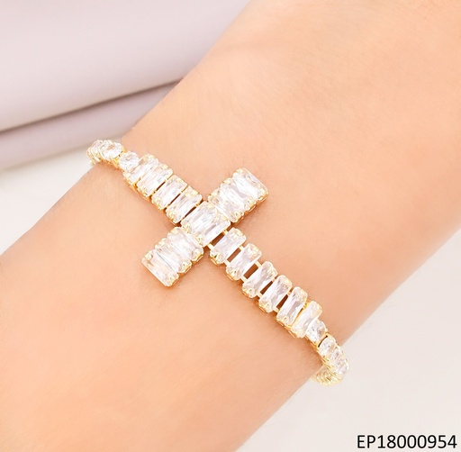 [EP18000954] PULSERA ZIRCOBIAS CRUZ HORIZONTAL BE493-318